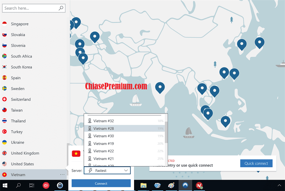 NordVPN cho phép bạn chọn nhiều địa chỉ IP (trong phạm vi 1 quốc gia)