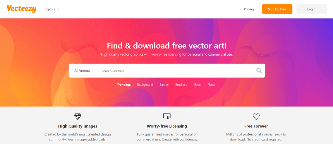 Vecteezy phù hợp với các "designer" hoặc khi cần đồ họa độc đáo để làm website WordPress