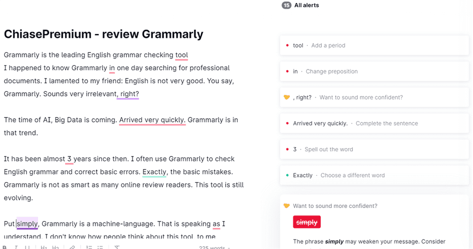 Cách Grammarly kiểm tra chính tả, ngữ pháp tiếng Anh