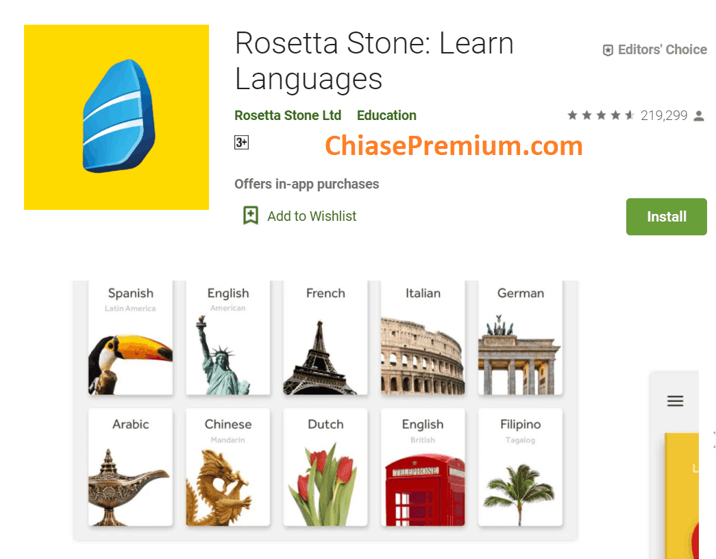 Rosetta Stone hỗ trợ rất nhiều ngôn ngữ khác nhau, gồm cả dạy tiếng Việt cho người nước ngoài.