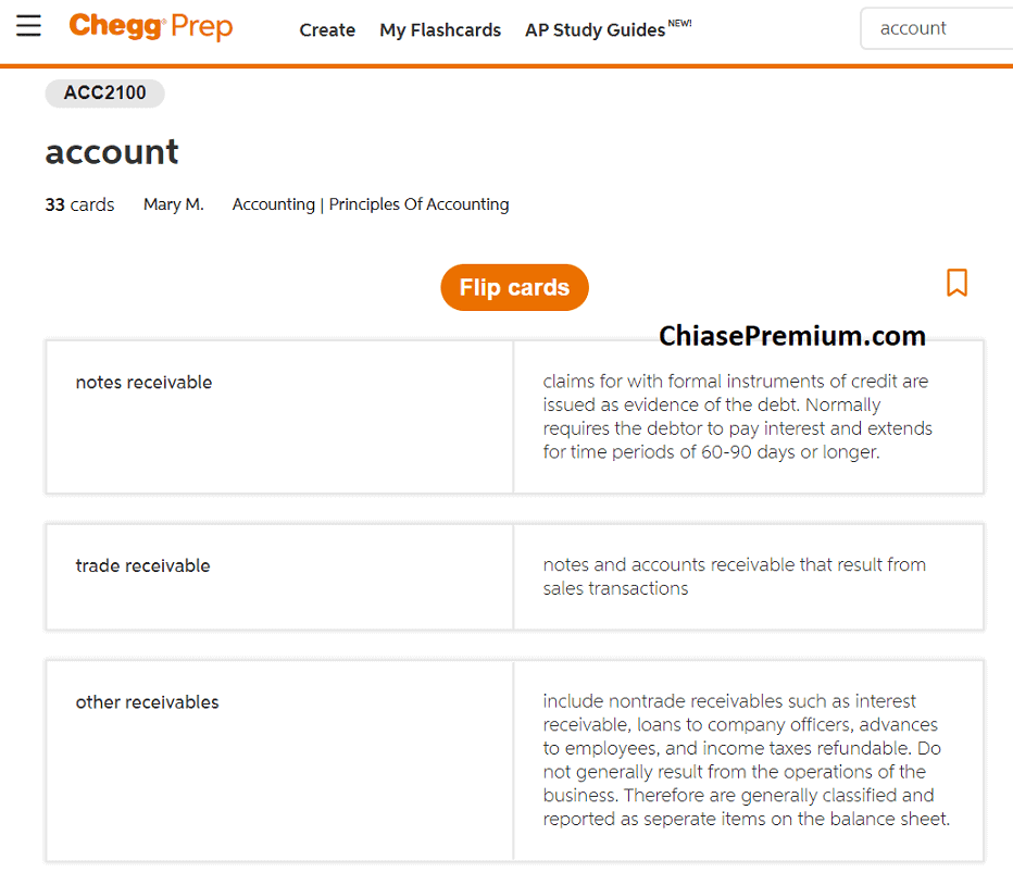 Tài khoản Chegg Prep hoàn toàn miễn phí.
