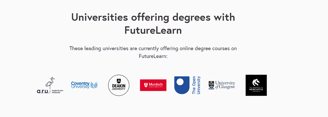 FutureLearn cung cấp bằng trực tuyến từ 7 trường đại học ở Anh.