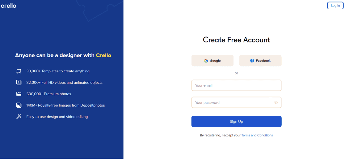 Đăng ký tài khoản Crello | VistaCreate
