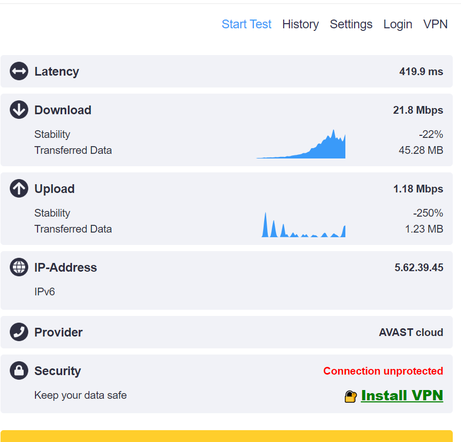Kiểm tốc độ kết nối của HMA VPN