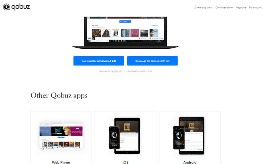 Qobuz hỗ trợ đầy đủ trên các hệ điều hành Window, iOS, Android, MacOS