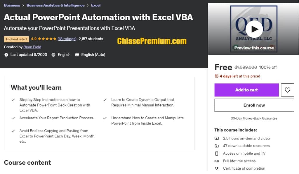 BusinessBusiness Analytics & Intelligence Excel Actual PowerPoint Automation with Excel VBA