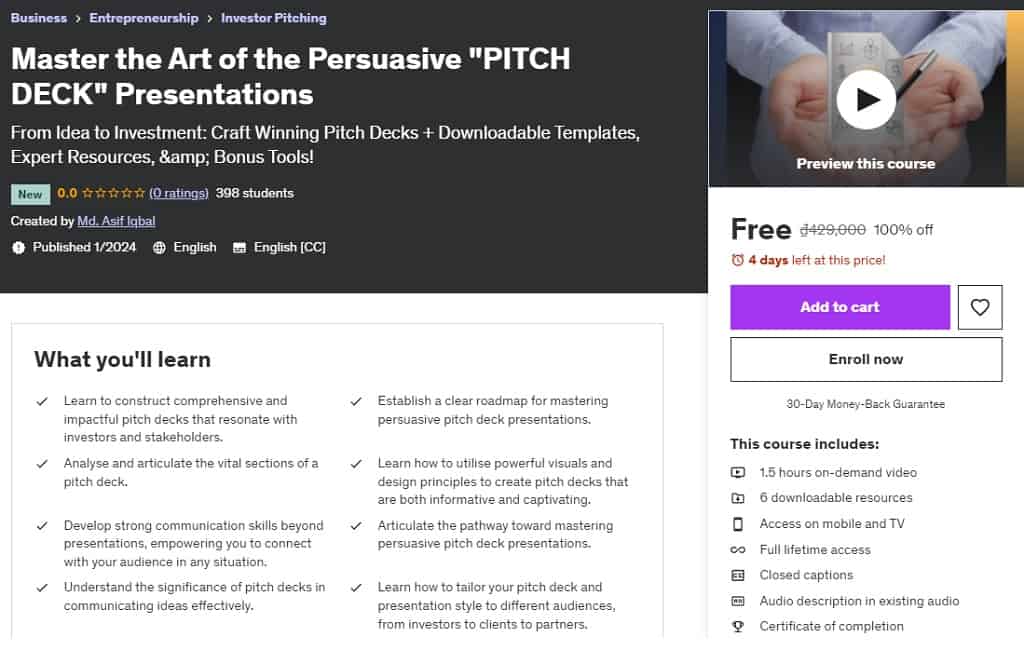 Master the Art of the Persuasive "PITCH DECK" Presentations