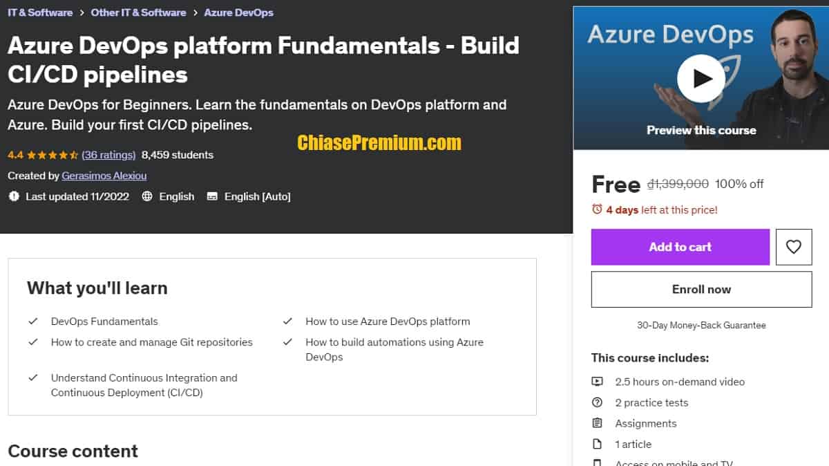 Azure DevOps platform Fundamentals - Build CI/CD pipelines