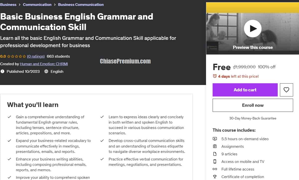 Basic Business English Grammar and Communication Skill