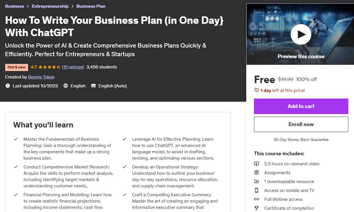 How To Write Your Business Plan (in One Day} With ChatGPT