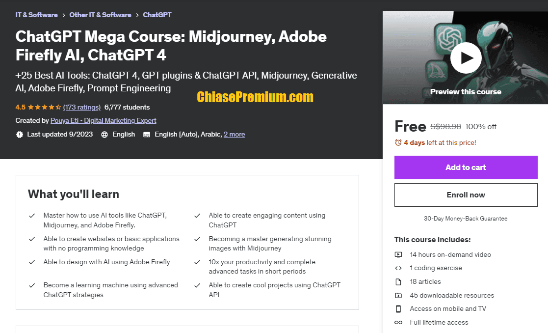 ChatGPT Mega Course: Midjourney, Adobe Firefly AI, ChatGPT 4