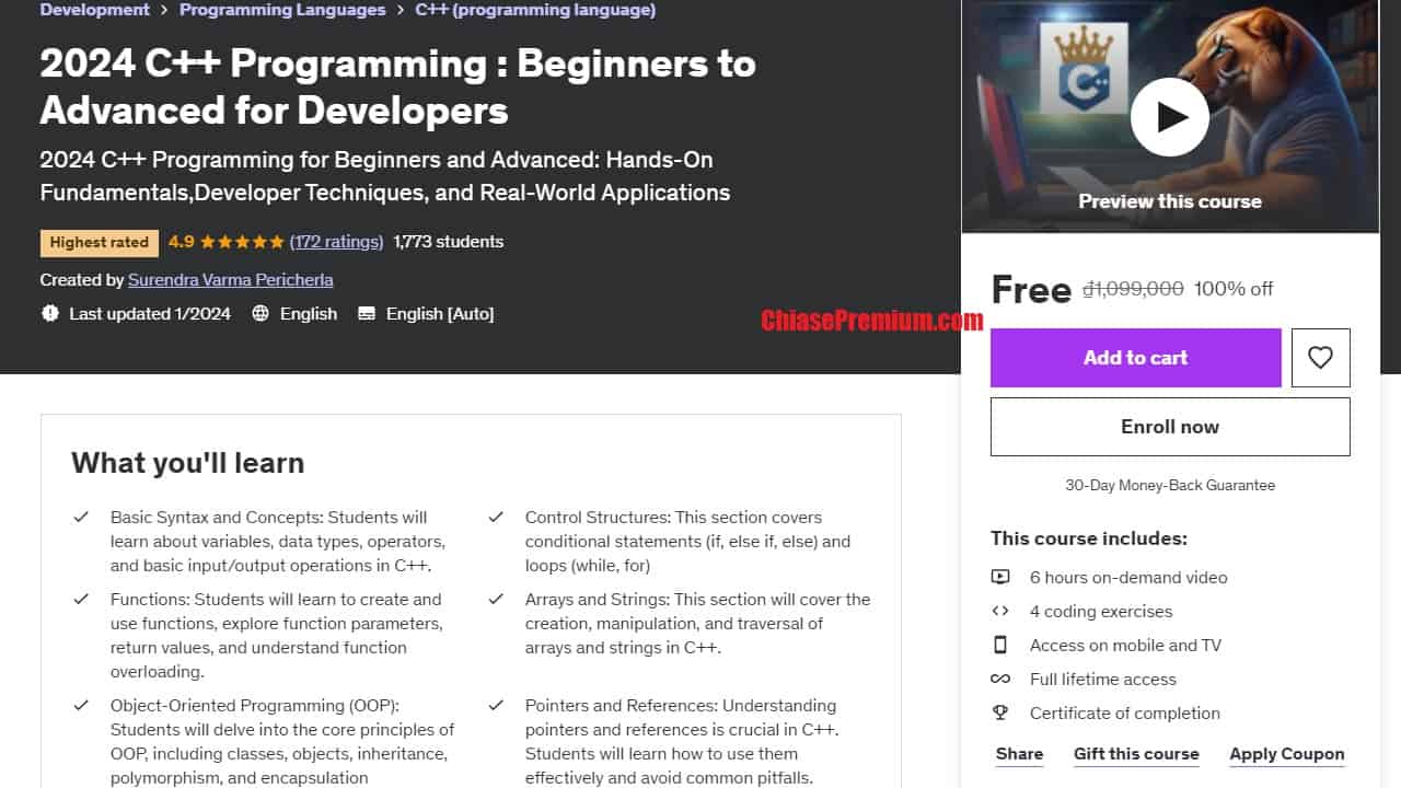 2024 C++ Programming : Beginners to Advanced for Developers