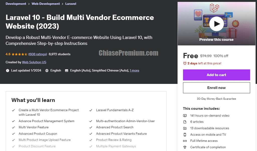 Laravel 10 - Build Multi Vendor Ecommerce Website