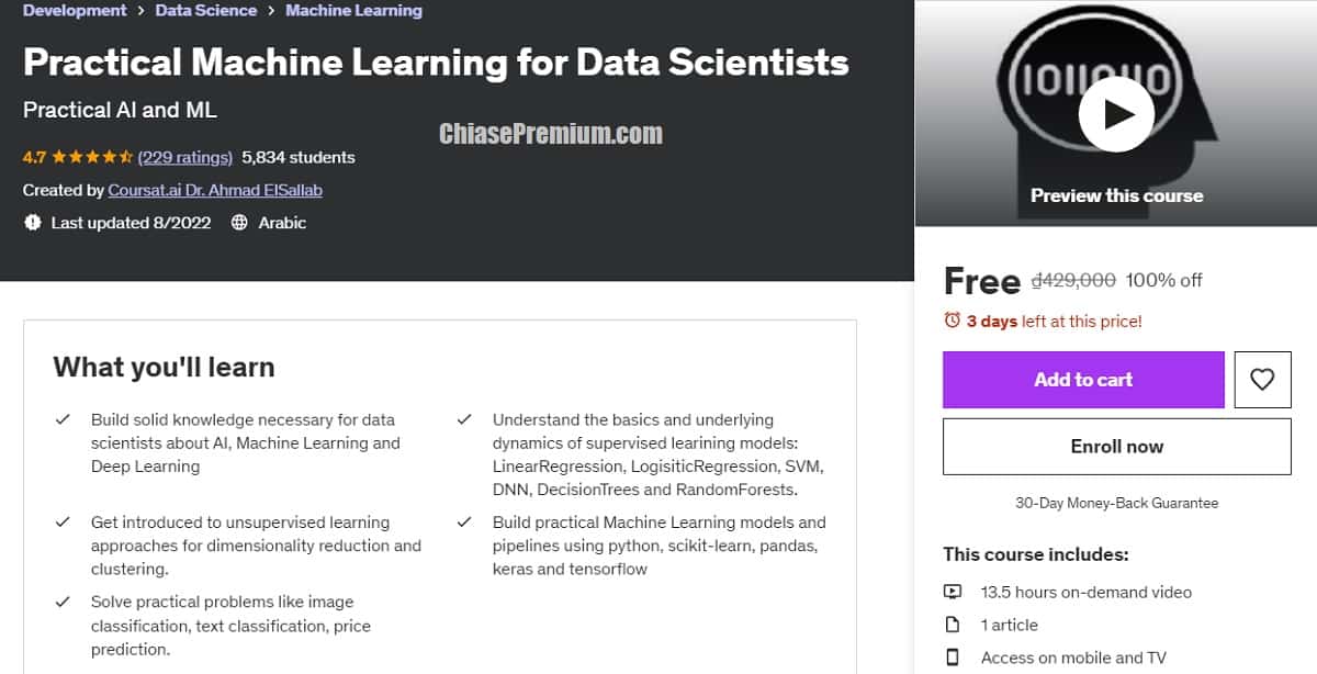 Practical Machine Learning for Data Scientists