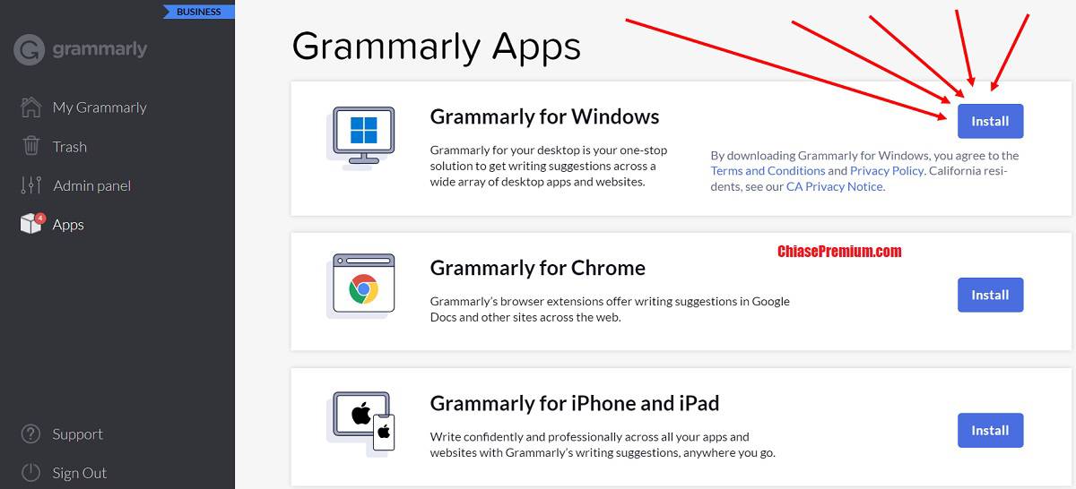 Cài Grammarly cho Outlook thông qua cài Grammarly cho máy tính Windows/Mac