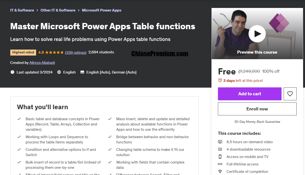 Master Microsoft Power Apps Table functions