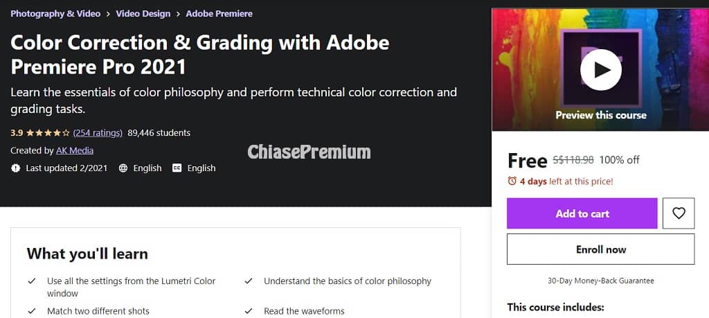 1-Color Correction Grading with Adobe Premiere Pro