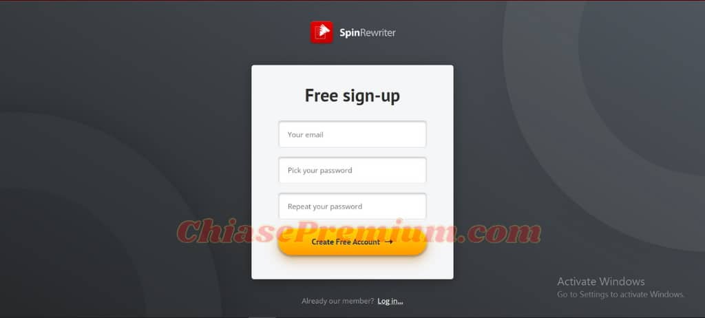 Spin Rewriter là gì - Sign up for free - Spin Rewriter - review by ChiasePremium.com