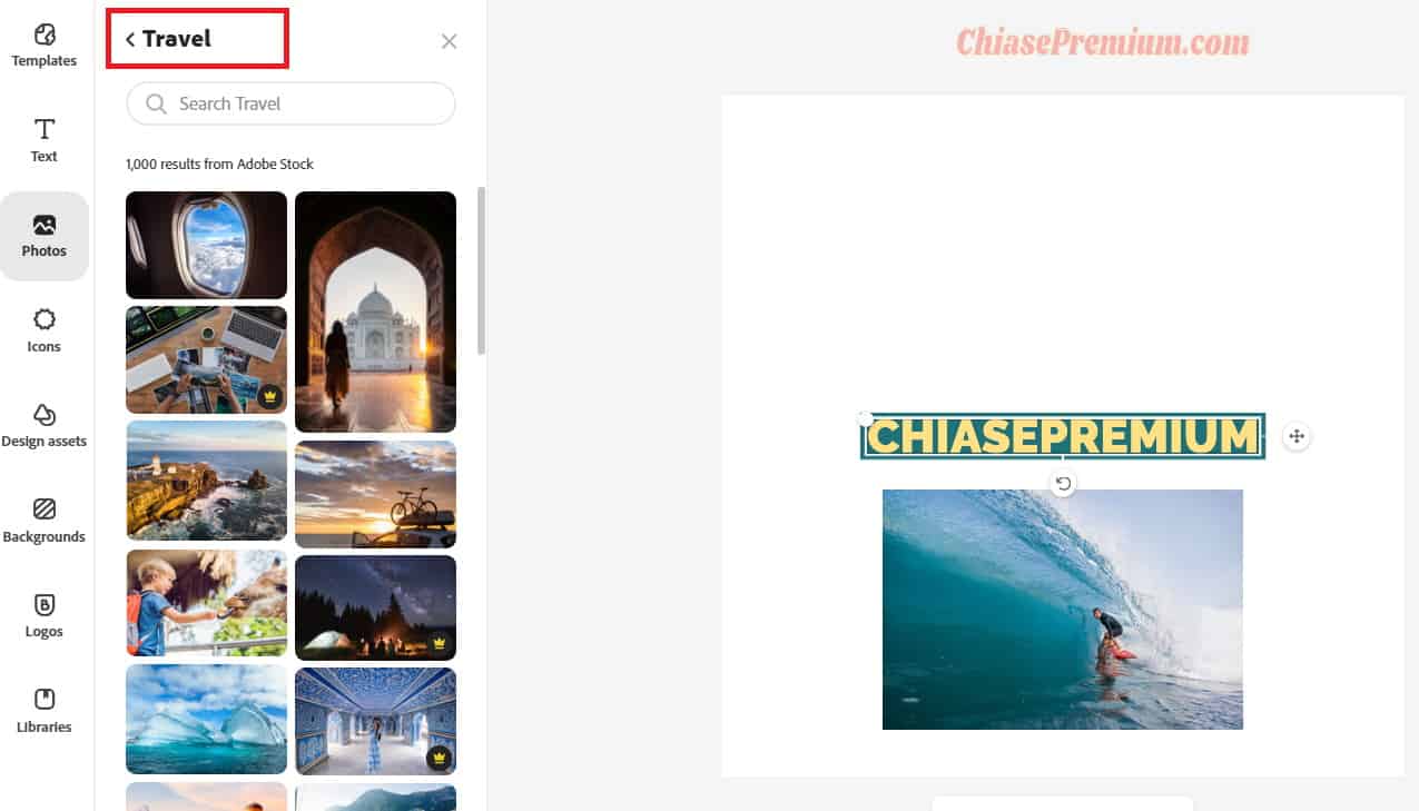 Thư viện hình ảnh trên Adobe Creative Cloud Express: Hình ảnh sắc nét được phân loại theo chủ đề