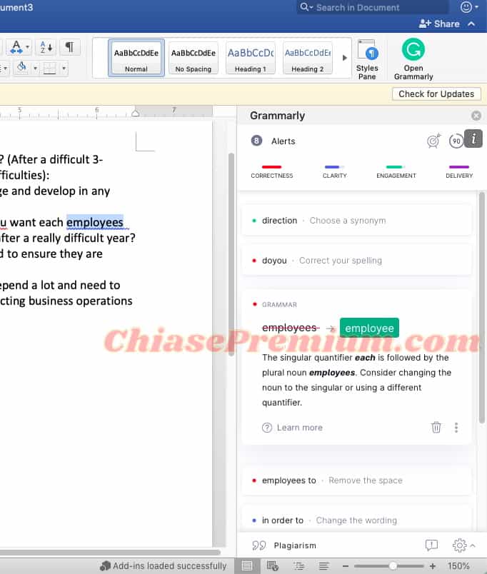 Cách dùng Grammarly trên Microsoft Word trên máy Mac & Windows (tiếp theo)
