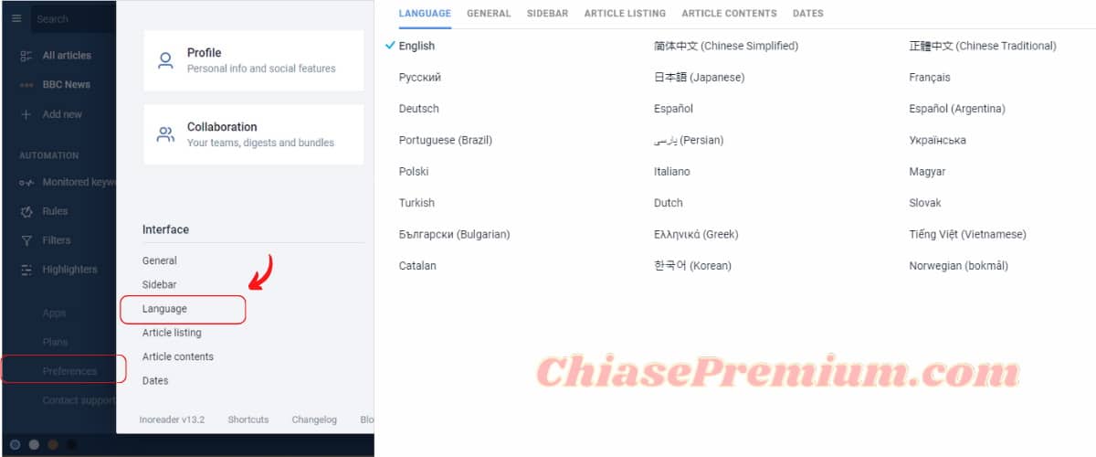 Get news in your language with our new localized catalog - ChiasePremium