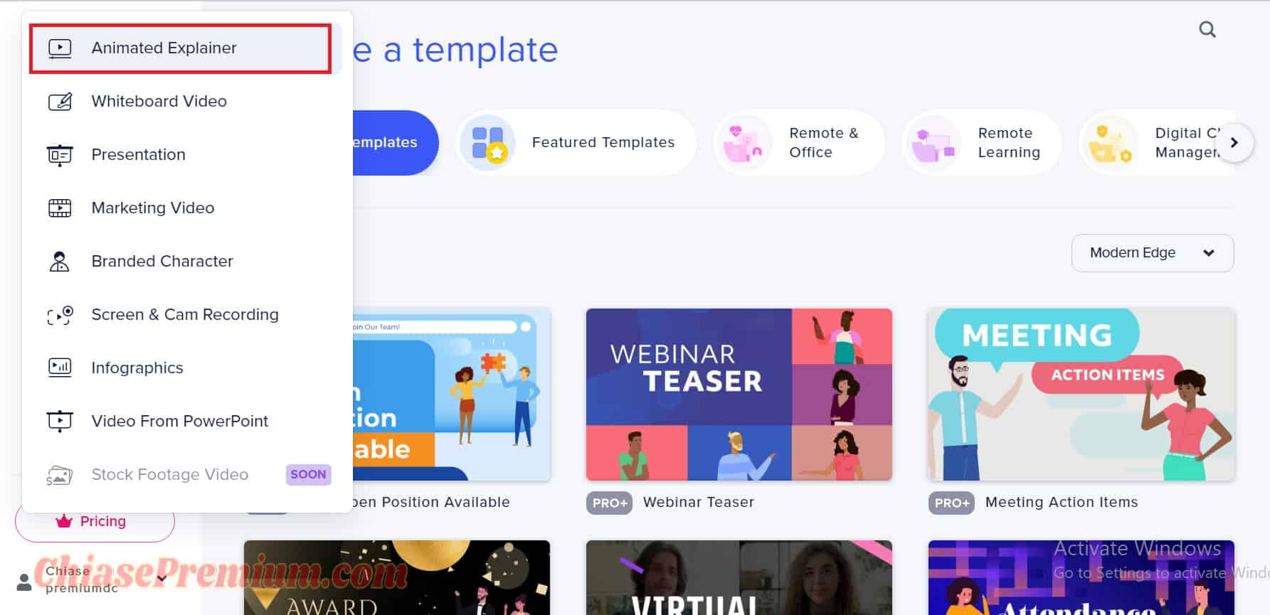 Video Templates for Any Project | Powtoon | Chọn templates