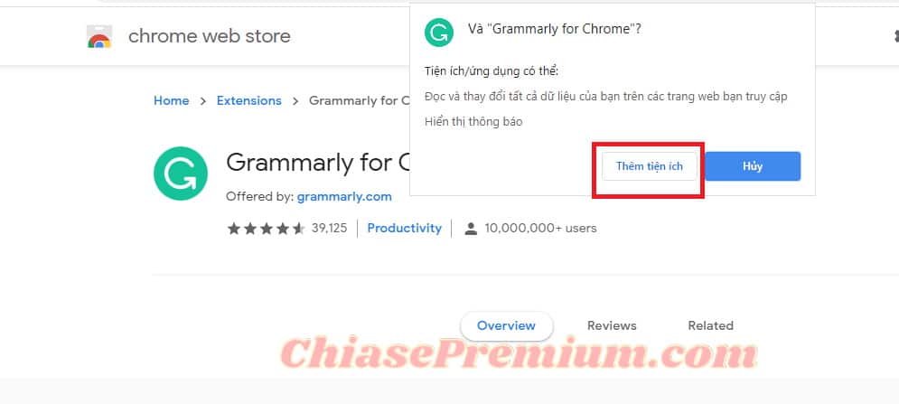 Cài đặt tiện ích mở rộng Grammarly trên trình duyệt Chrome