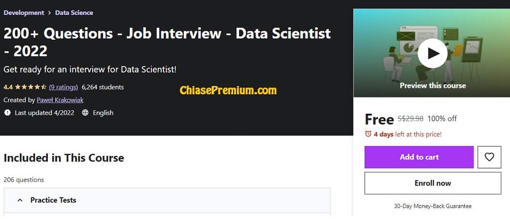 200+ Questions - Job Interview - Data Scientist - 2022 Get ready for an interview for Data Scientist!