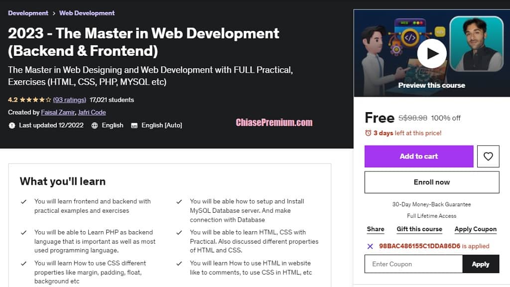 The Master in Web Development (Backend & Frontend)