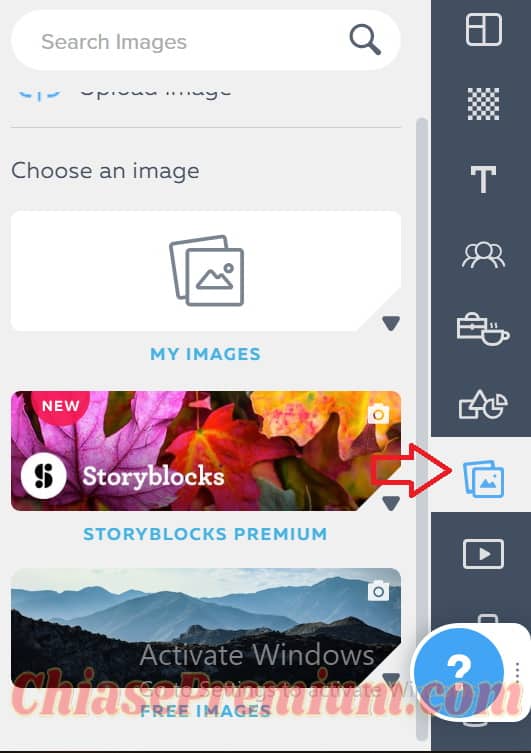 2 kho thư viện là Storyblocks Premium và thư viện miễn phí