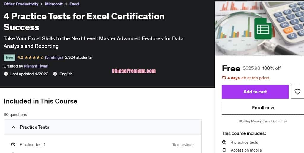 4 Practice Tests for Excel Certification Success