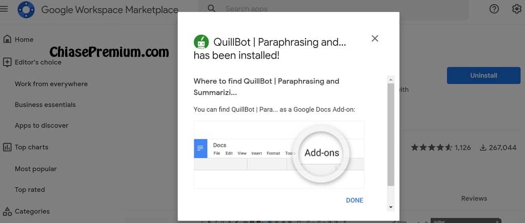 install QuillBot for Google Docs