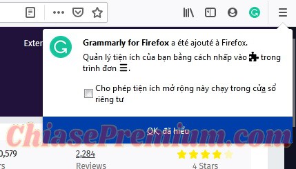 Cài đặt tiện ích mở rộng Grammarly trên trình duyệt Firefox (tiếp theo)