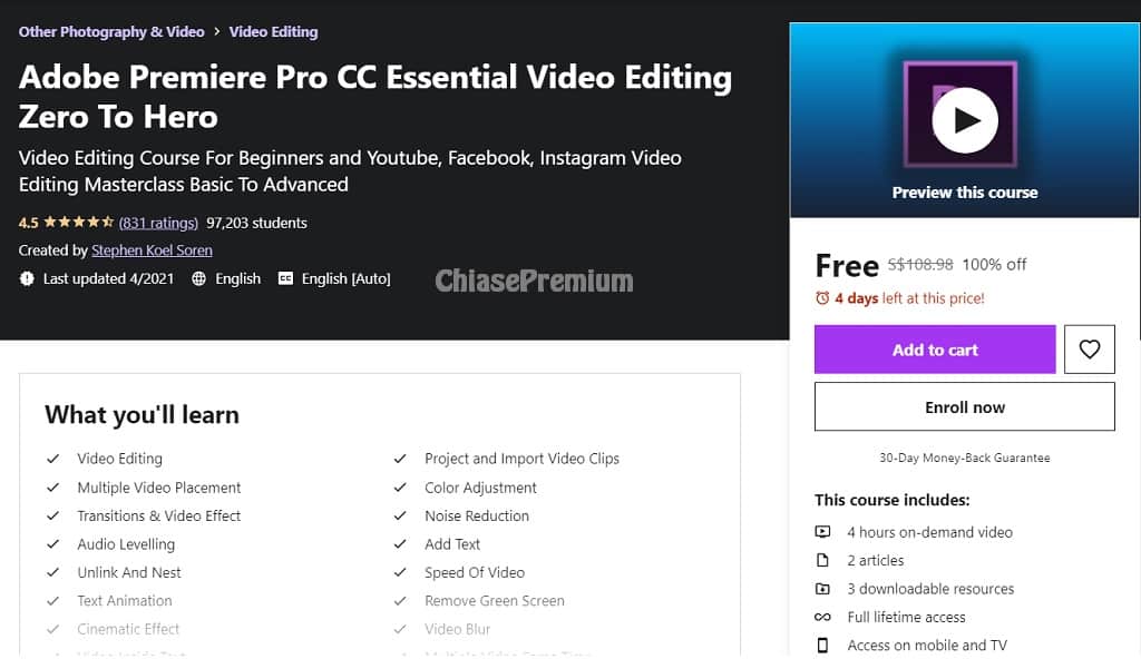 Adobe Premiere Pro CC Essential Video Editing Zero To Hero