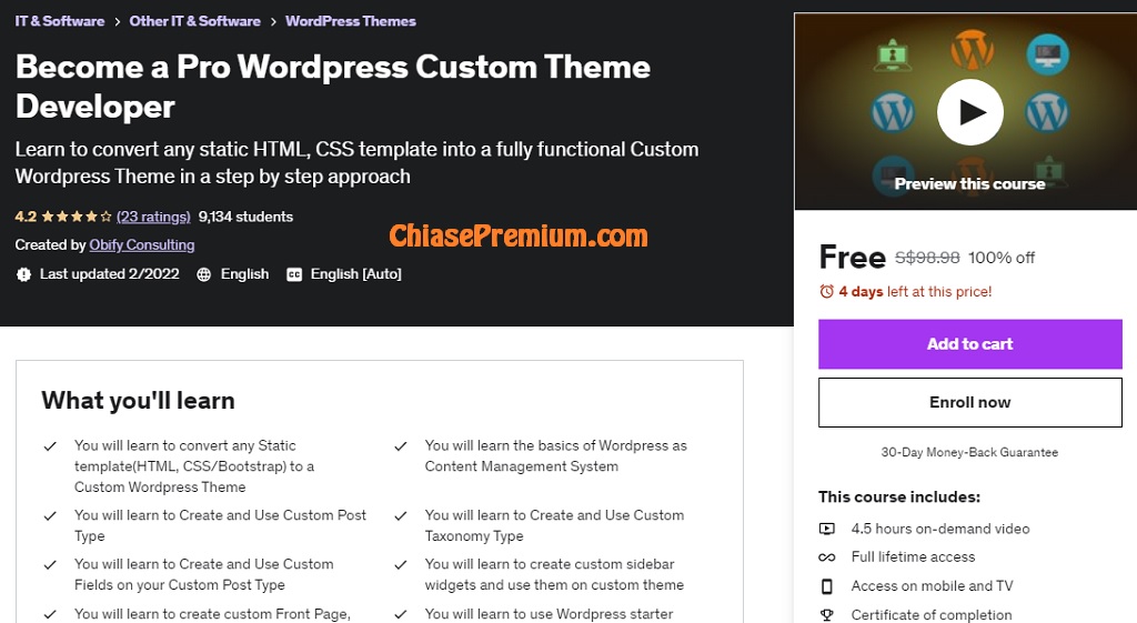 Become a Pro WordPress Custom Theme Developer Learn to convert any static HTML, CSS template into a fully functional Custom WordPress Theme in a step by step approach