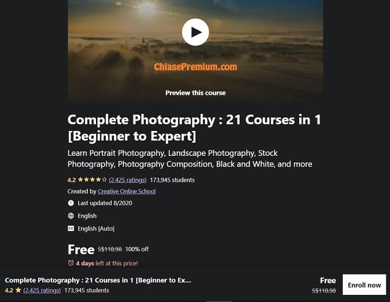 Complete Photography : 21 Courses in 1 [Beginner to Expert]