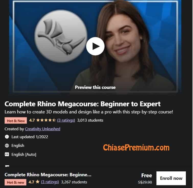 Complete Rhino Megacourse Beginner to Expert
