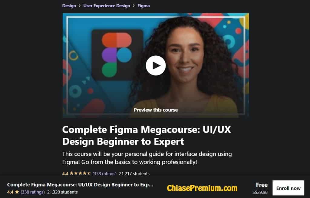 Complete Figma Megacourse: UI/UX Design Beginner to Expert This course will be your personal guide for interface design using Figma! Go from the basics to working profesionally!