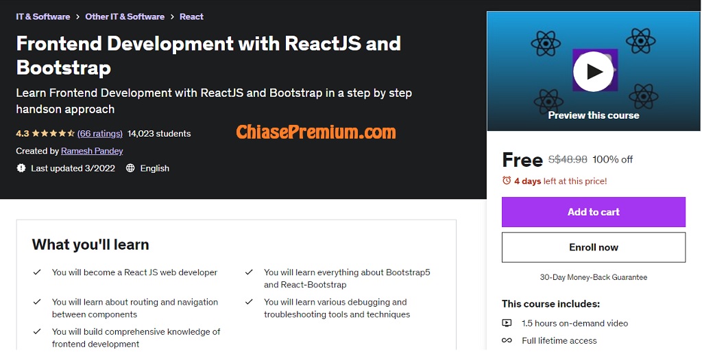 Frontend Development with ReactJS and Bootstrap