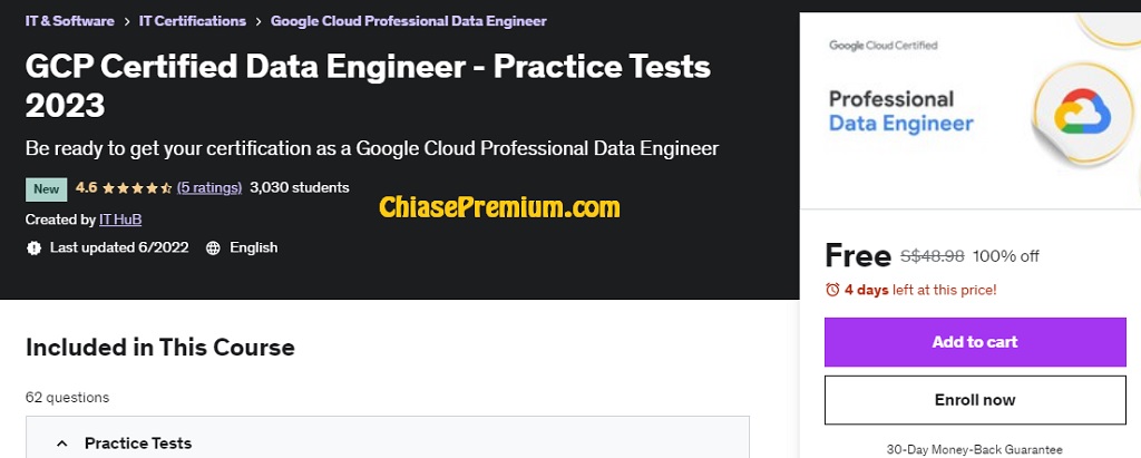 GCP Certified Data Engineer - Practice Tests 2023