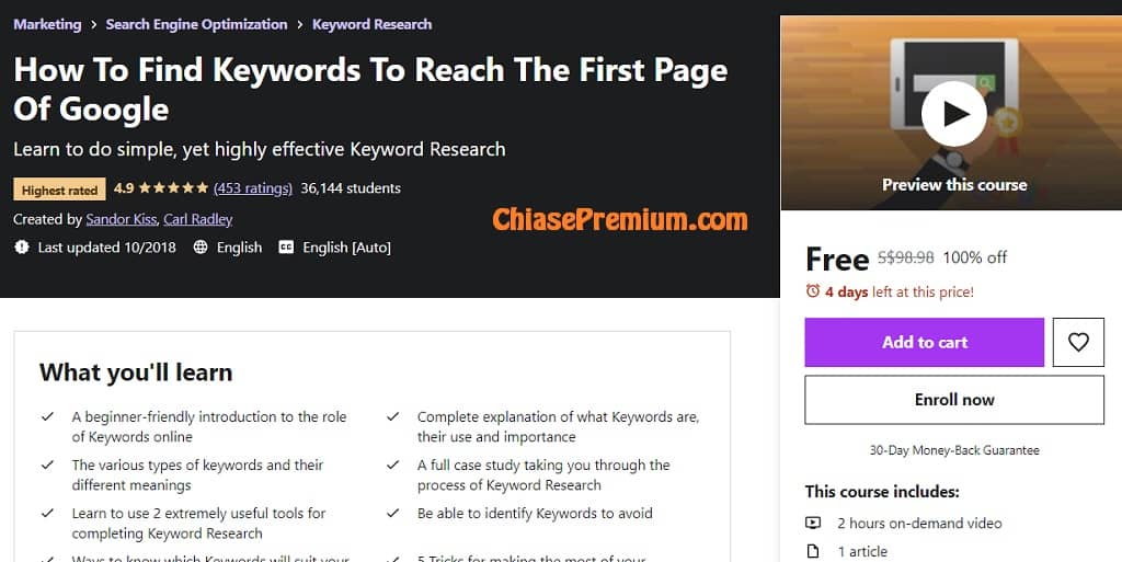 How To Find Keywords To Reach The First Page Of Google | Free