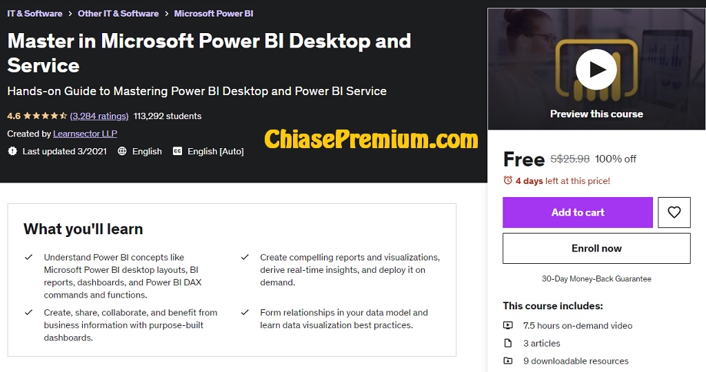 Udemy Master in Microsoft Power BI Desktop and Service