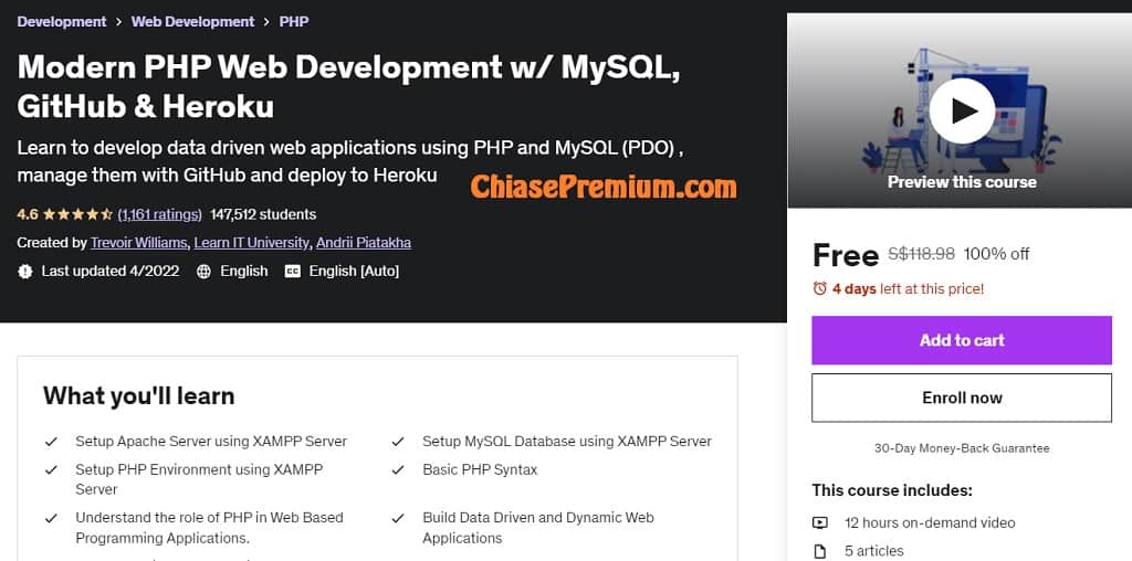 Modern PHP Web Development w/ MySQL, GitHub & Heroku