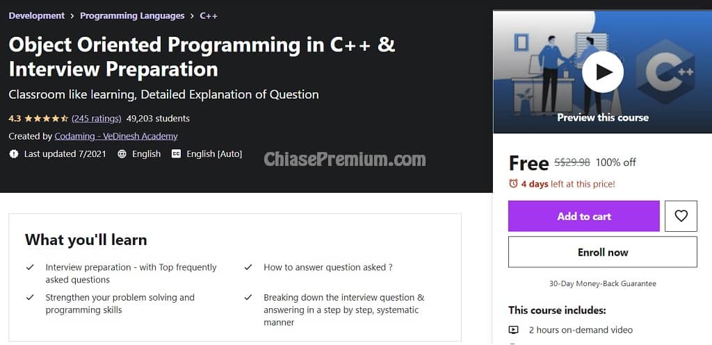 Object Oriented Programming in C++ and Interview Preparation