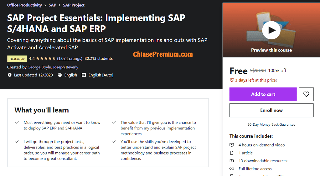 SAP Project Essentials: Implementing SAP S/4HANA and SAP ERP | Free