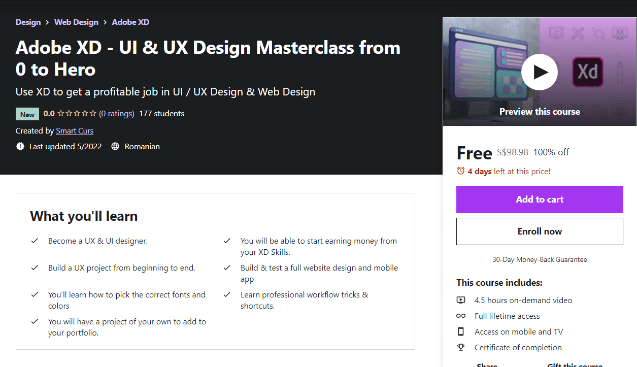 Adobe XD – UI & UX Design Masterclass from 0 to Hero