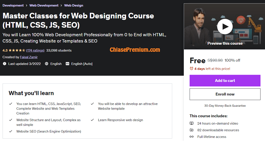 Master Classes for Web Designing Course course | Free