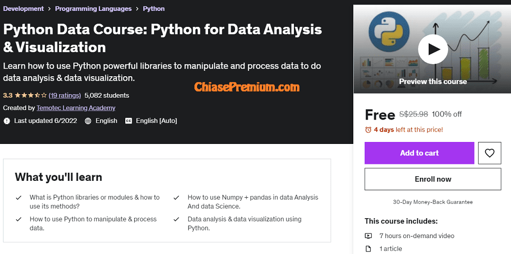 Python Data Course Python for Data Analysis & Visualization