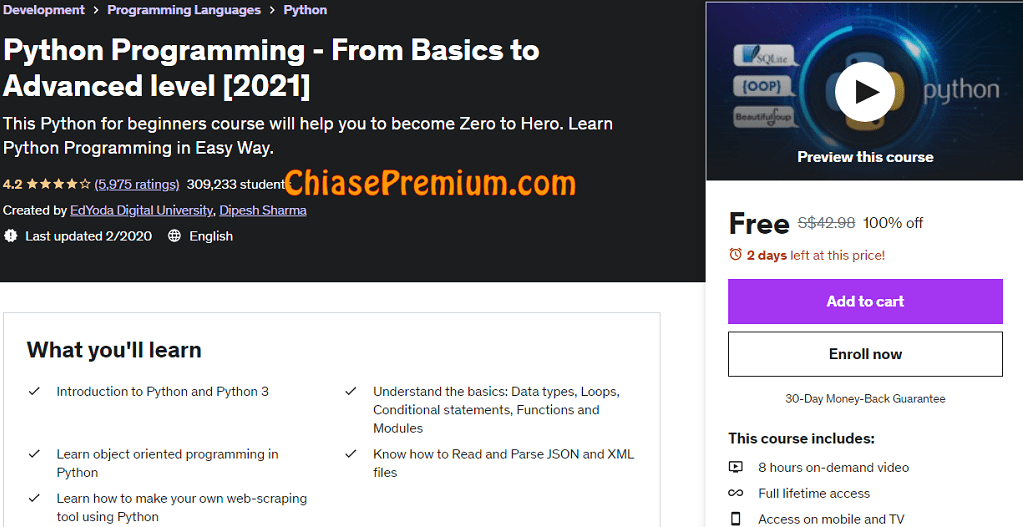 Python Programming: From Basics to Advanced level course