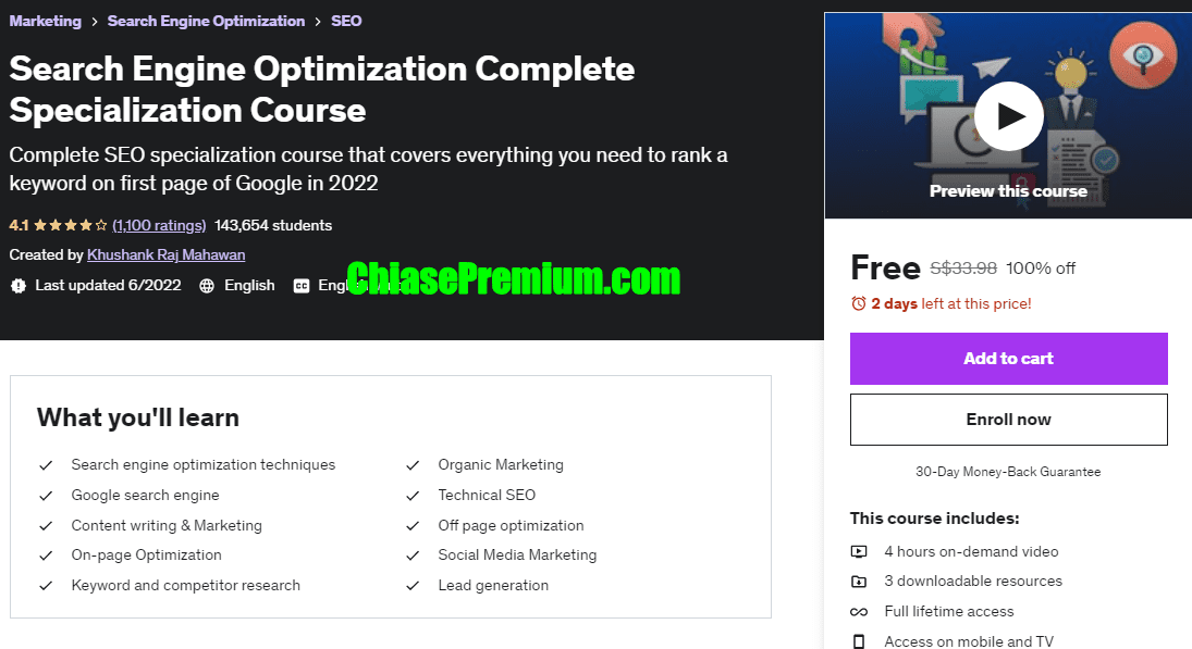 Search Engine Optimization Complete Specialization Course Free